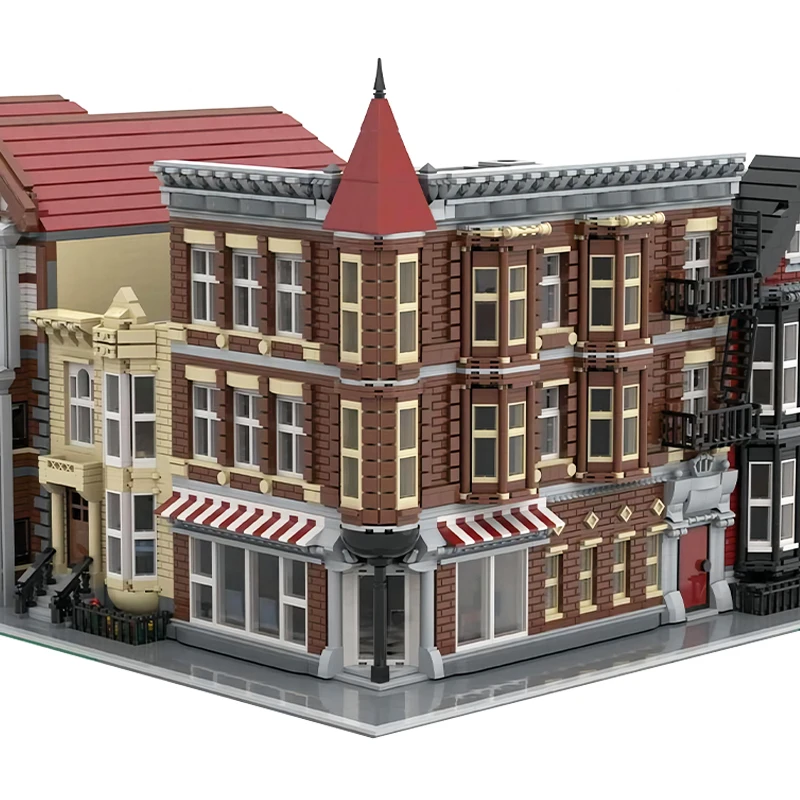 MOC-Modular Building Bricks Model, Urban Street View, Architecture Armitage Corner, Technology Blocks, Brinquedos Criativos, Presente de Natal para Crianças