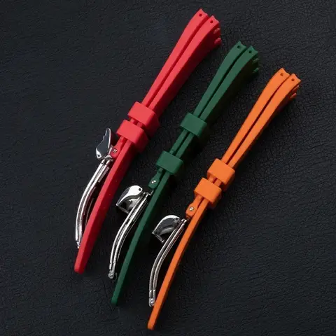 Kvalitetsgummikvalitet 26 mm brett klockarmband för 41 mm Dail AP-rem för Audemars Belt Piguet klockarmband 15400/15500 vikspänne 10 best sales g shock ap-fodral - №9