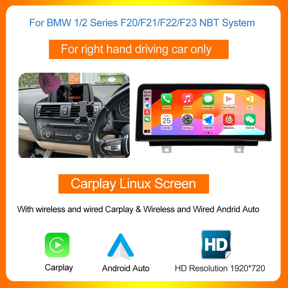AUTOTOP 10.25 "1920*720 Draadloze Carplay Android Auto multimedia speler voor F20 F21 F22 F30 F31 F32 F33 F34 F36 NBT 2013-2017