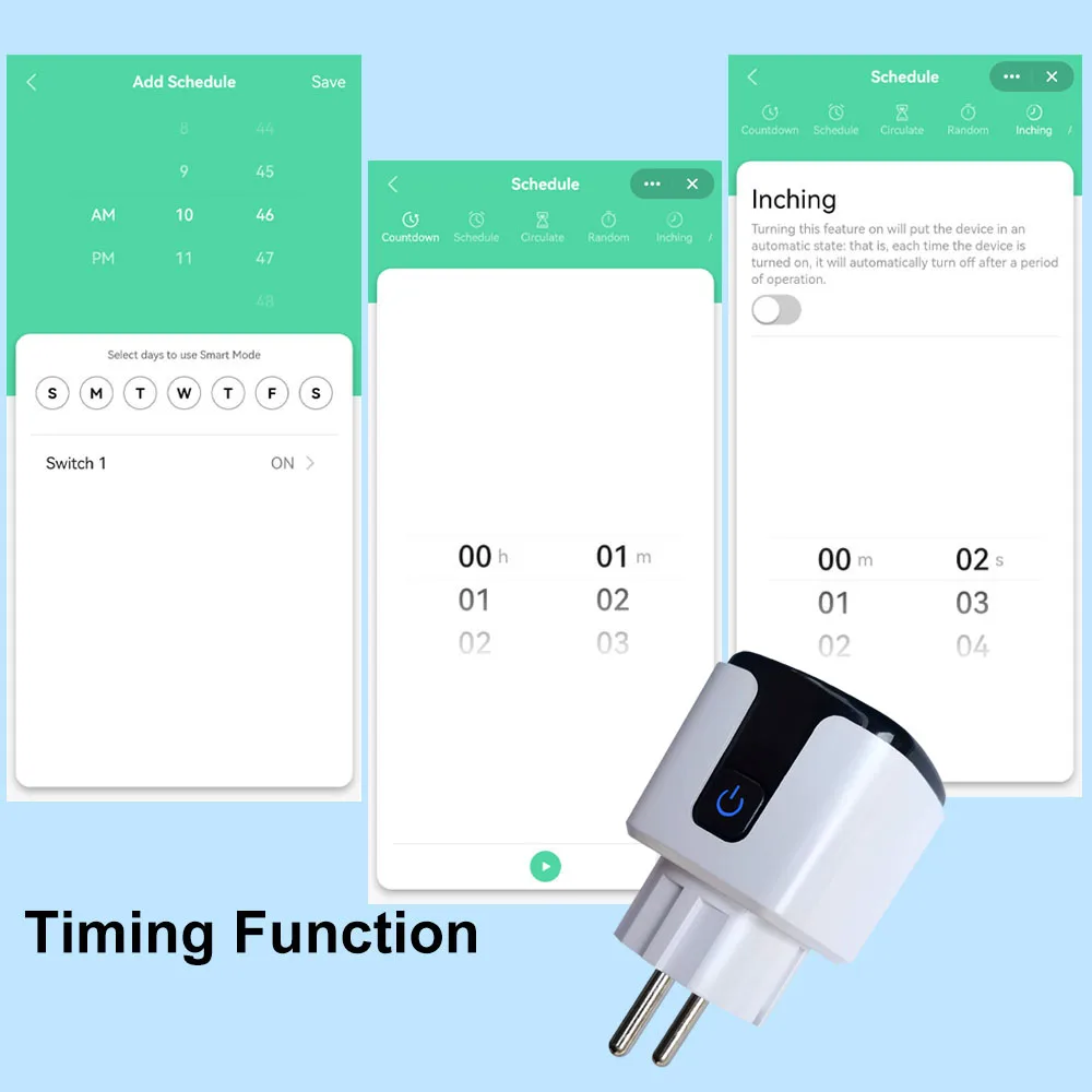Tuya Smart WiFi EU France Power Plug 20A Socket KWh Electricity Energy Monitor Timing Remote Control Support Alexa Google Home