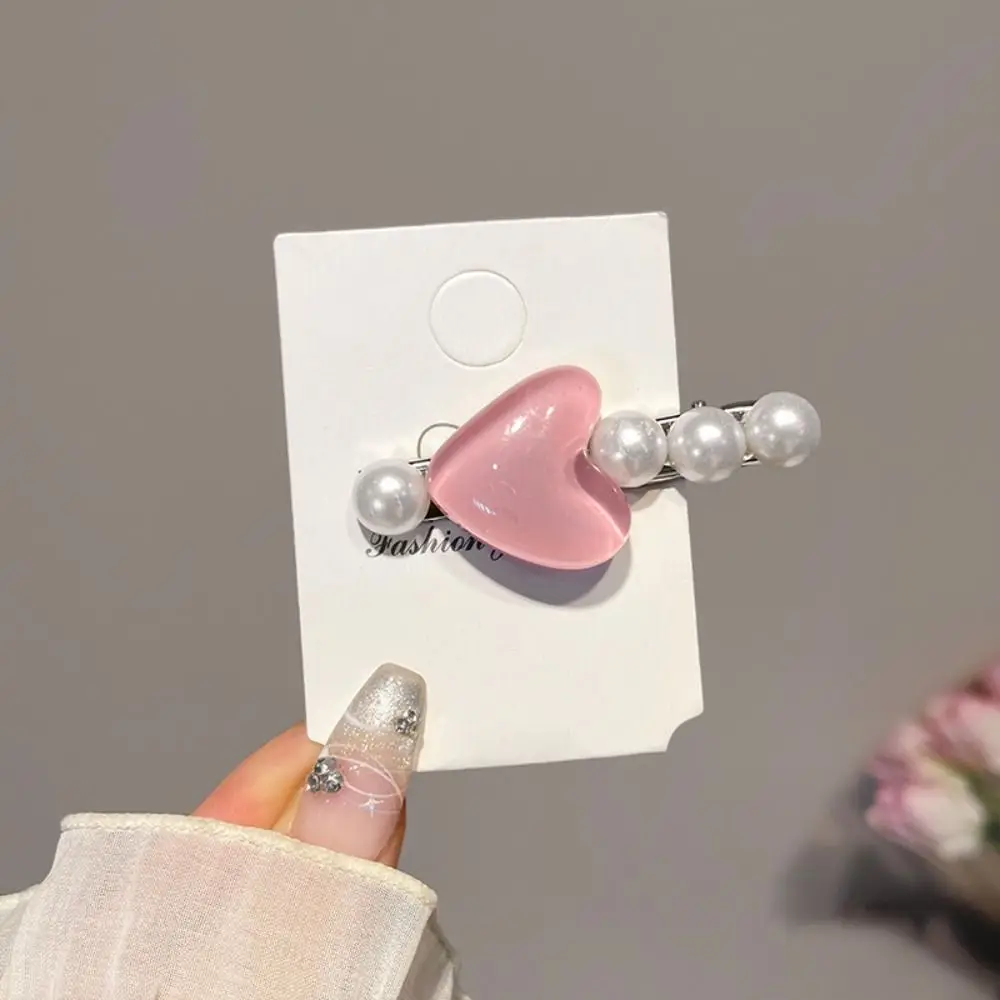 

Elegant Hair Accessories Lovely Hairpin Hair Clip Pink Cute Hair Clip Pearl Hair Ornaments Sweet Barrettes Children