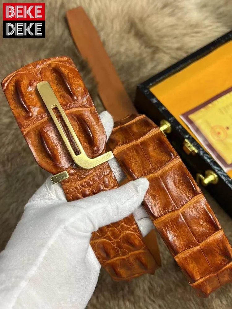 Personality Handmade Men Genuine Leather Waistband New High Quality Office Men Business Casual Fashion Crocodile Leather Belts