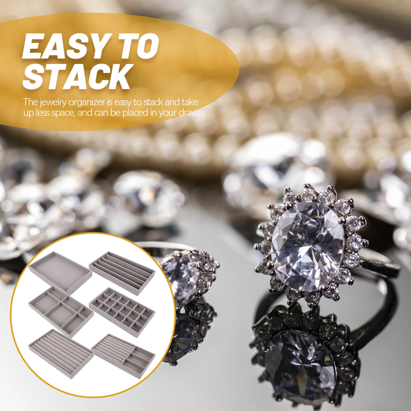 

1 комплект, коробка для хранения ювелирных изделий, серьги, кольца, ожерелья, браслеты, безделушки, органайзер, лоток, витрина, блюдо для ювелирных изделий, кольцо, серьги