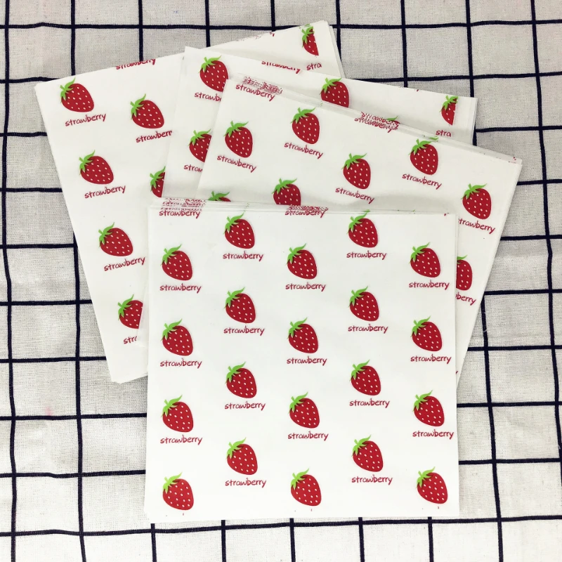 50pcs Good looking patterns Food Packaging Wax Paper Wrapping Paper Cake Sandwich Nougat Snack Oil-proof Baking Paper