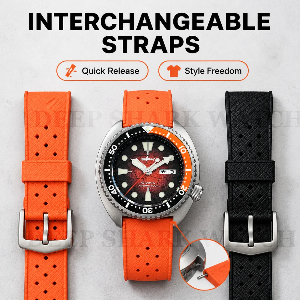 HEIMDALL Men Turtle Diver Automatic Watch 200M Waterproof Luminous Day‑Date Orange Rubber Strap Mechanical Sport Wristwatch Gift
