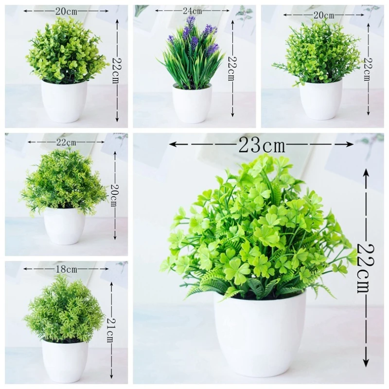 Bonsai Garden Desk - 1pc Green Artificial Plants Plastic Bonsai