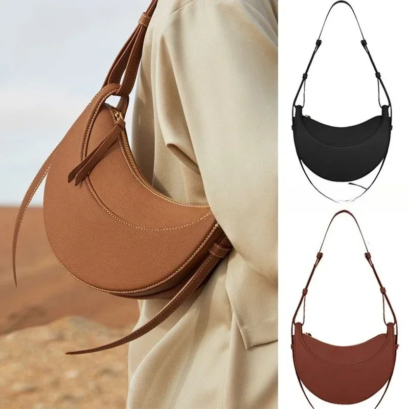

French niche design single shoulder crossbody bag crescent bag