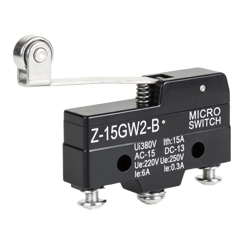 Z15GW2B SPDT Limit Switch with Roller Lever and Copper Contacts Suitable for Electrical Control Systems Rated 220V 15A