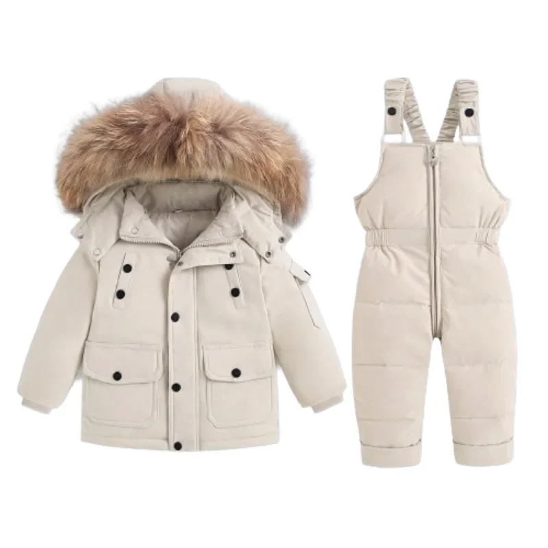 Children Winter Down Jacket Jumpsuit Baby Thicken Warm Coat parka Boy clothing Set Snowsuit toddler girl clothes infant overcoat