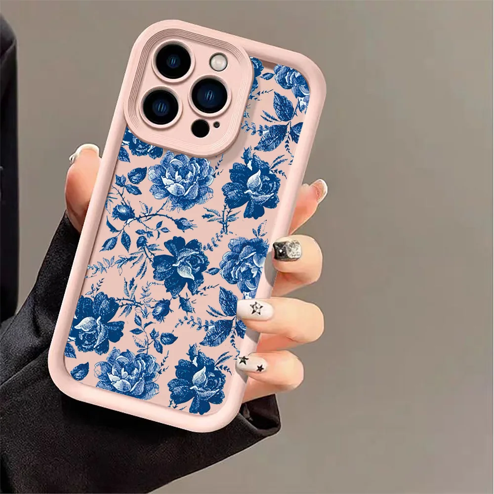 Beautiful Retro Flower Pattern Case For Samsung Galaxy S25 S24 S23 S22 S21 Ultra Plus FE A25 A36 A35 A34 A33 A55 A54 A52S Cover