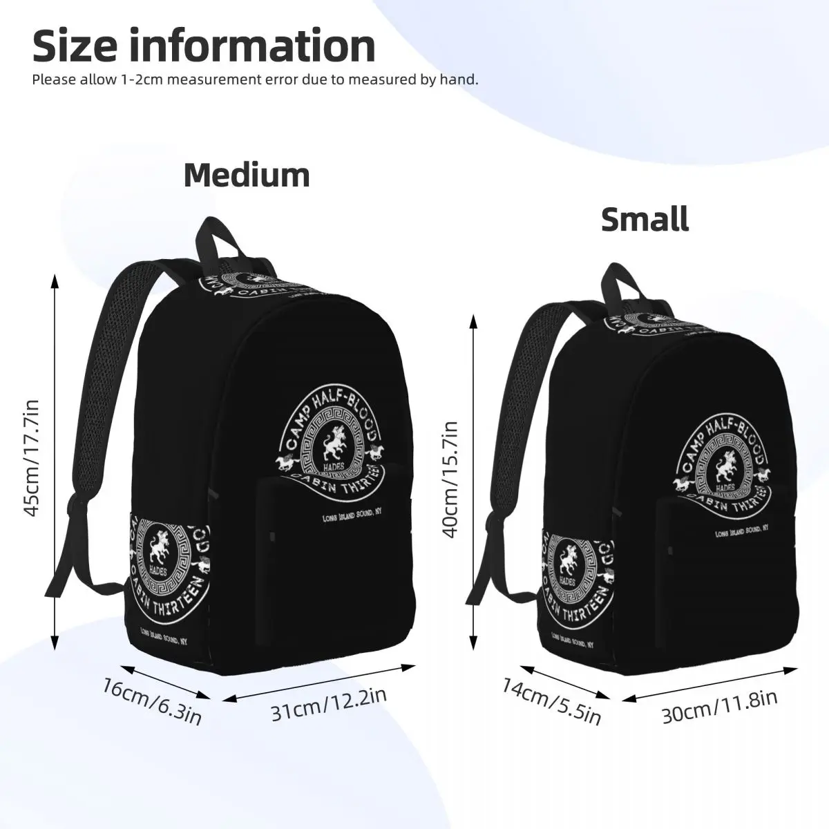 Cabin Thirteen Hades Percy Jackson Camp Half-Blood Backpack Daypack Large Capacity Kids BookBag School Bag Shoulder