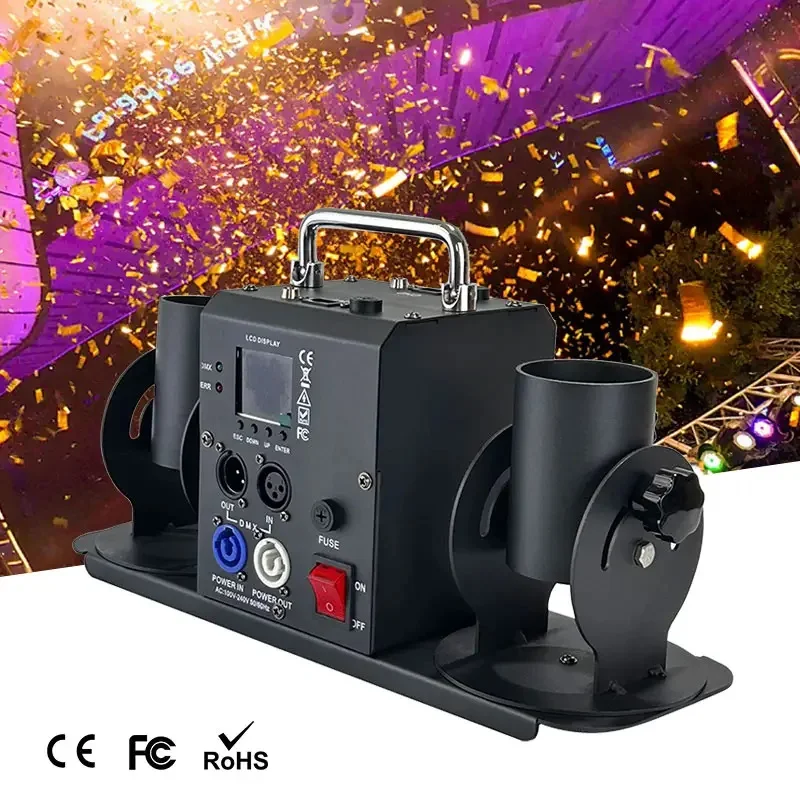 Stage Effects  Double Head Confetti Machine DMX512 Streamer Launcher Concierge Flower Machine for Wedding Party