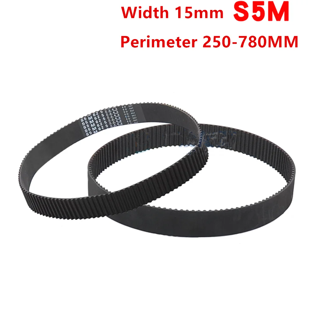 

1 Piece Timing Belt S5M-410/415/420/425/435/440/445/450/455 Teeth Pitch 5mm Circular Teeth Rubber Belt width 15mm