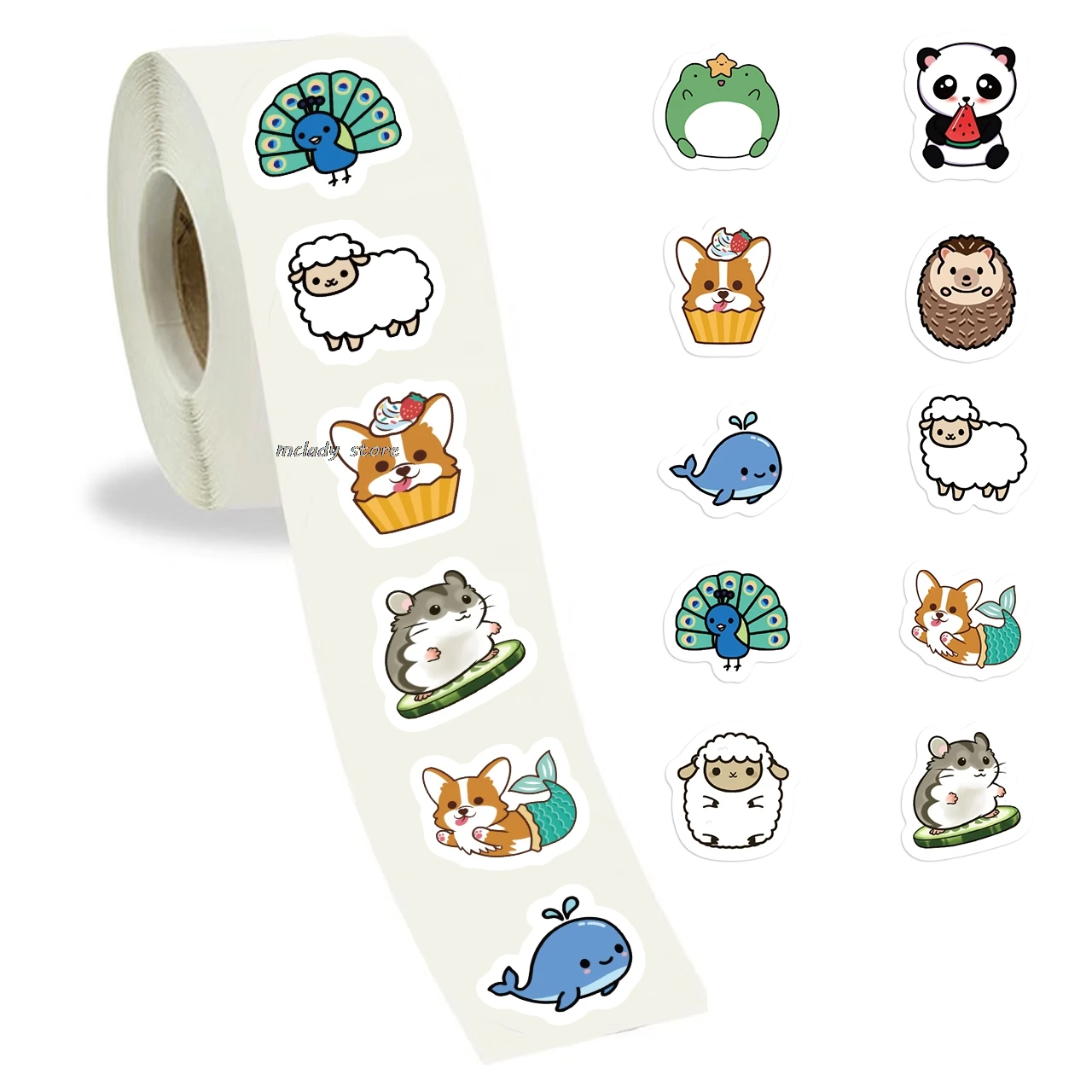 

500pc Stickers for Children Kids Rolling Animal Roll Dog Stickers Small Packaging Pack Stickers Photocard Decor Lables