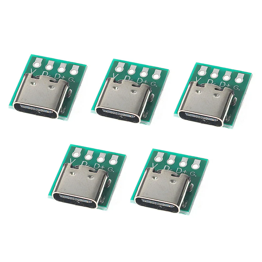 10PCS TYPE C USB 3.1 Type-C Connector 16 Pin Test PCB Board Plate Adapter Socket for Data Line Wire Cable Transfer