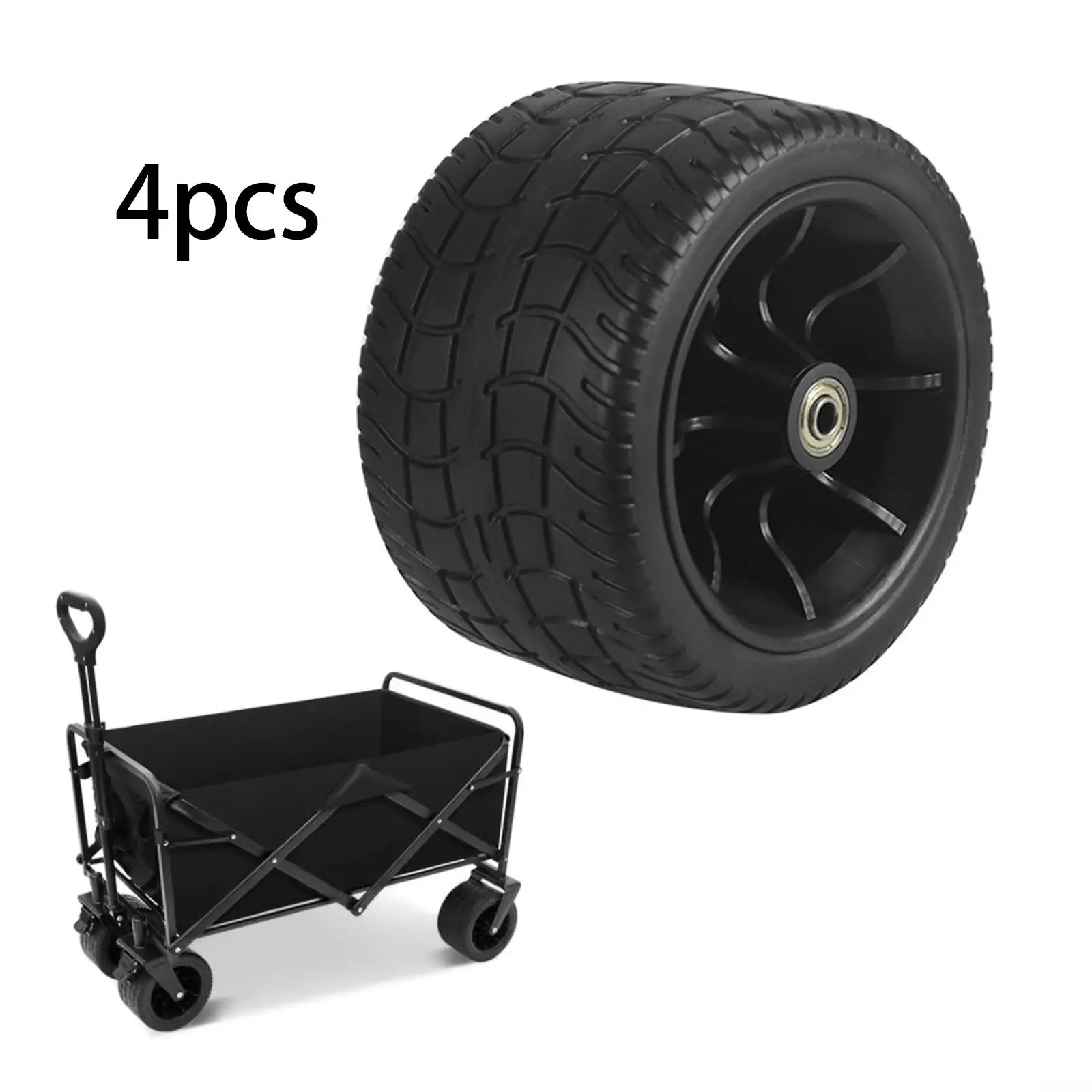 4x Camping Cart Wheels Multifunctional Repair Heavy Duty Picnic Beach Tire