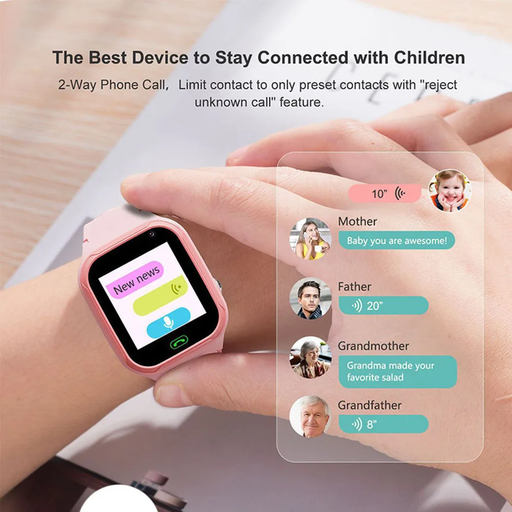 Kids Smart Watch 4G Sim Card Call Video LBS Tracker Location SOS Camera Voice Chat Smartwatch For Children Gift For Boys Girls