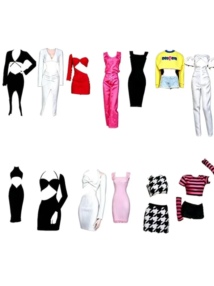Conjunto de ropa de muñeca para Barbie, trajes de vestir, abrigo, chaqueta, camisa, falda, pantalones, vestidos de noche, accesorios de muñecas de 1/6 ", juguetes, moda 11,5