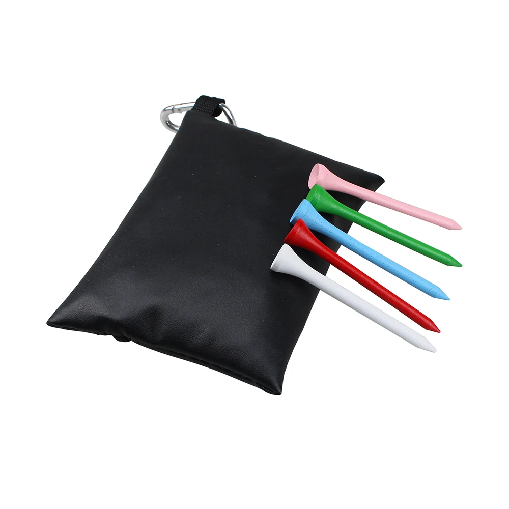Leather Golf Ball Tee Pouch Storage Bag Pocket Supplies Accessories