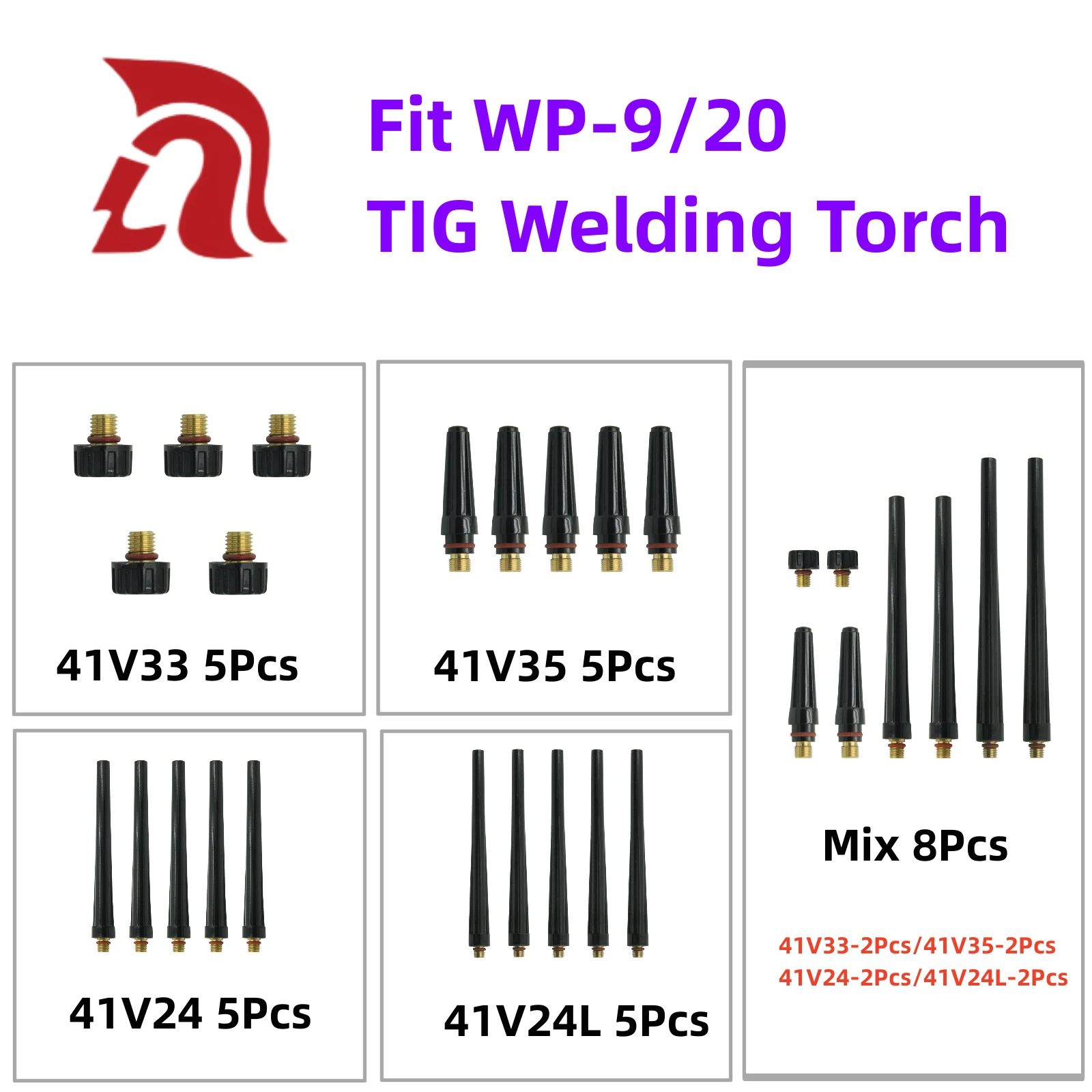 5 szt. 41 v33 41 v35 41 v24 41 v2 4L spawanie TIG latarka tylna o dodatkowej długości/długa/średnia/krótka nakładka tylna dla WP9 WP20