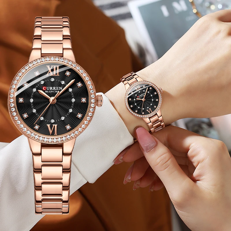CURREN9085 Brand  New Ladies Original Luxury Watch Waterproof Stainless Steel Casual Sports Quartz Ladies Watch relogio feminino