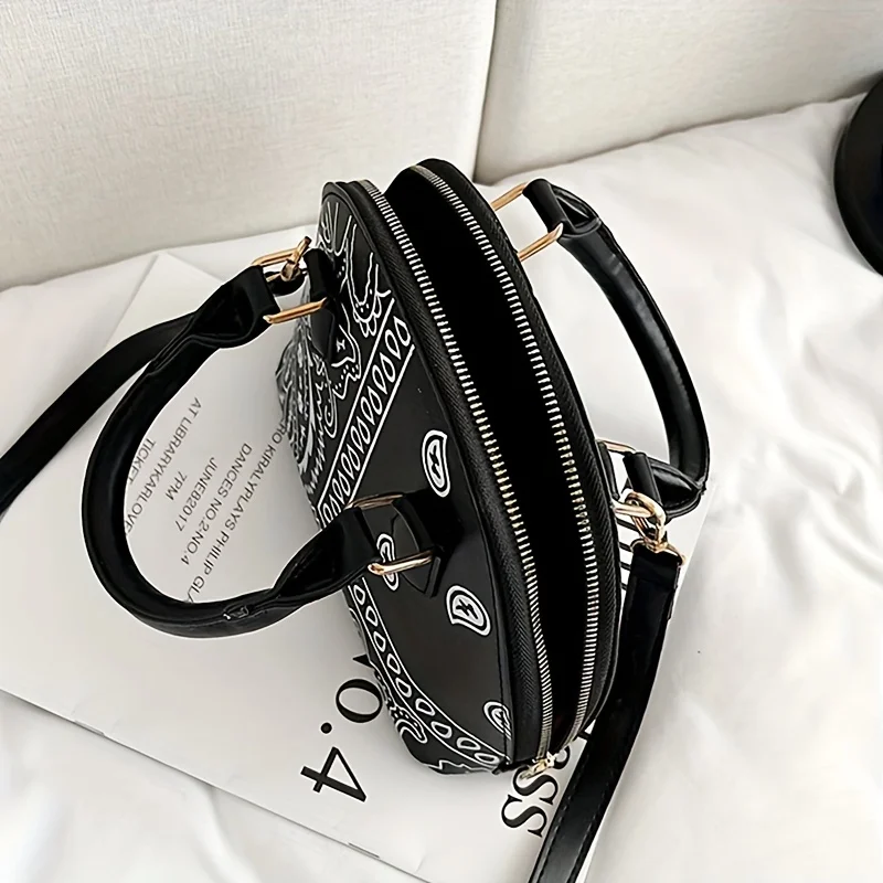 Fashion trend cashew flower handle shoulder shell bag PU waterproof large capacity lady messenger bag