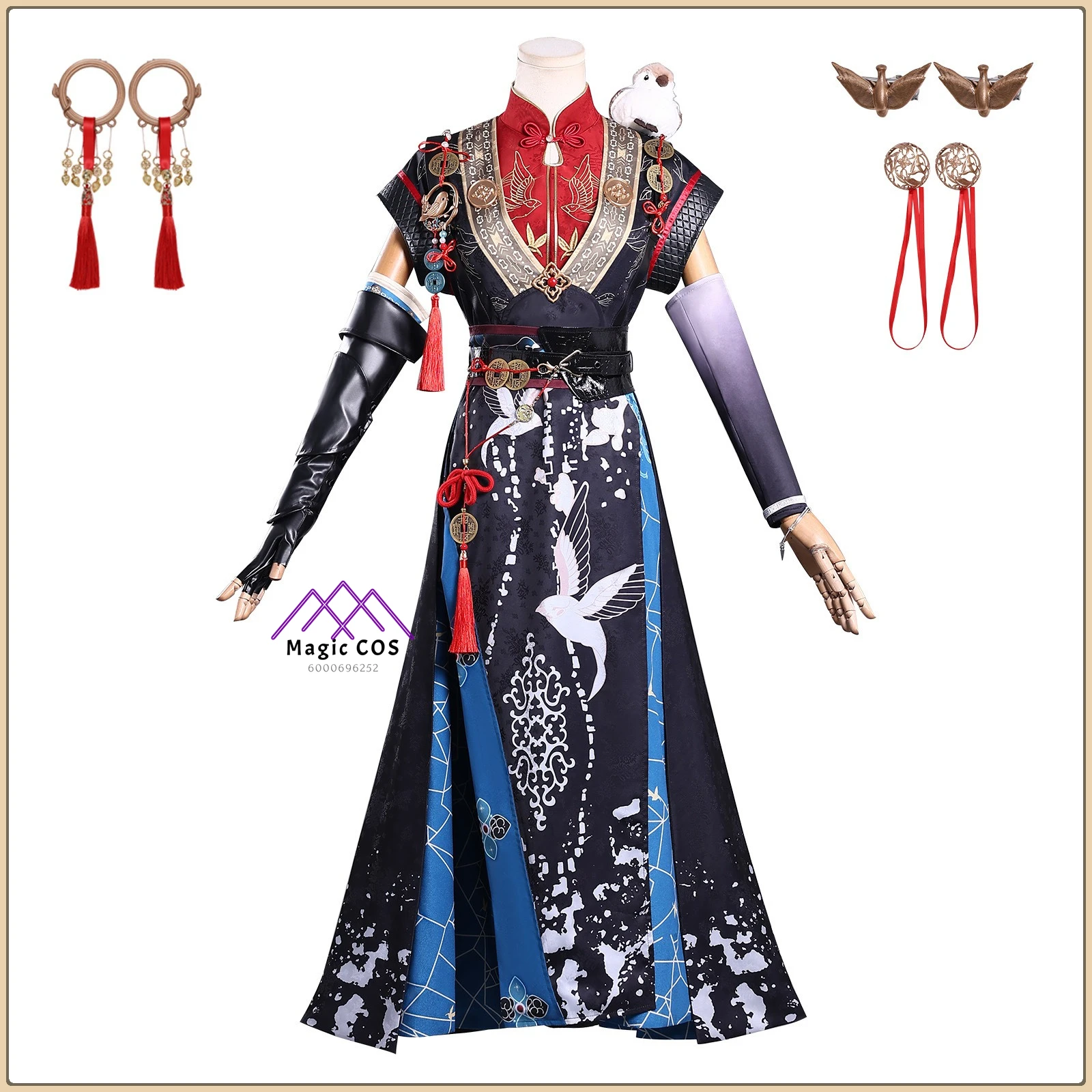 

Game Dream of the Red Chamber Dragon Gate Master Cosplay Full Set Purple Robe + Wig + Gold Ribbon High Quality Anime Clothes