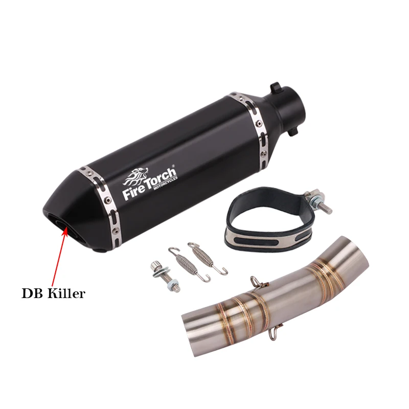 Slip On Motorcycle Exhaust Escape Middle Link Pipe GP Muffler Moto DB Killer For Honda CB400 CBR400 CB500F CB500X CBR500 CBR500R view 3