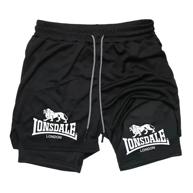 Men's Printed 2-in-1 Running Shorts with Phone Pocket And Towel Ring Gym Tight Summer Sports Wear for Active Living