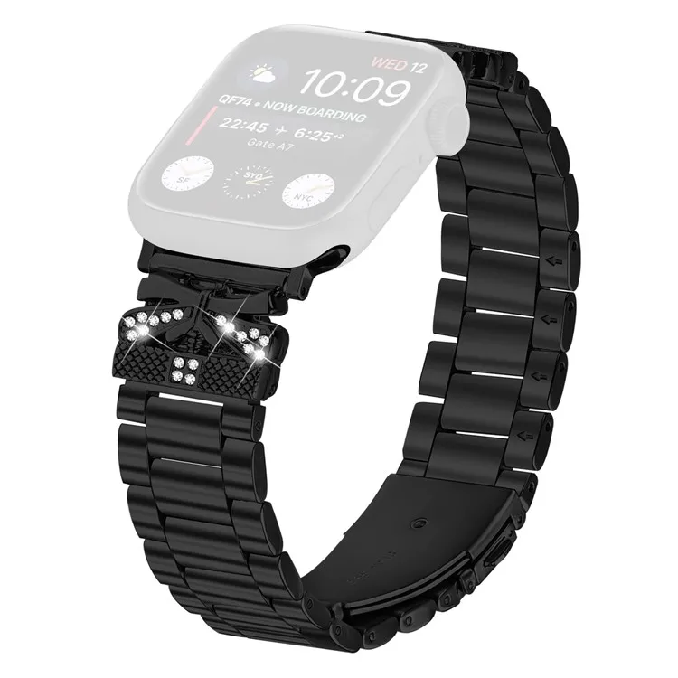 

Replacement Strap for Apple Watch Series 10 Ultra 9 8 7 SE 6 5 4 3 2 1 46mm 49mm 45mm 44mm 42mm Butterfly Rhinestones Decor Watc