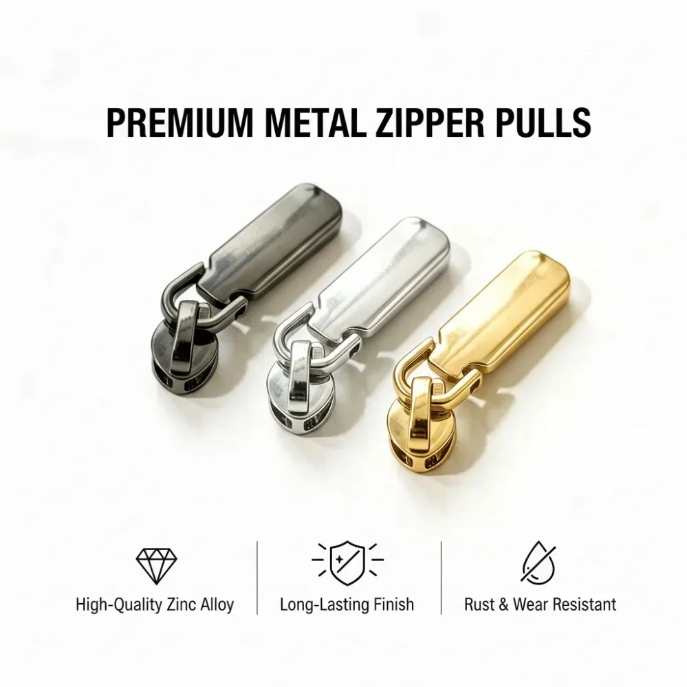 5/100/300Pcs 3# Sewing Zipper Slider for Nylon Zippers Bag Zips Pull Heads Pocket Zip Head Repair Kits Replacement Accessories