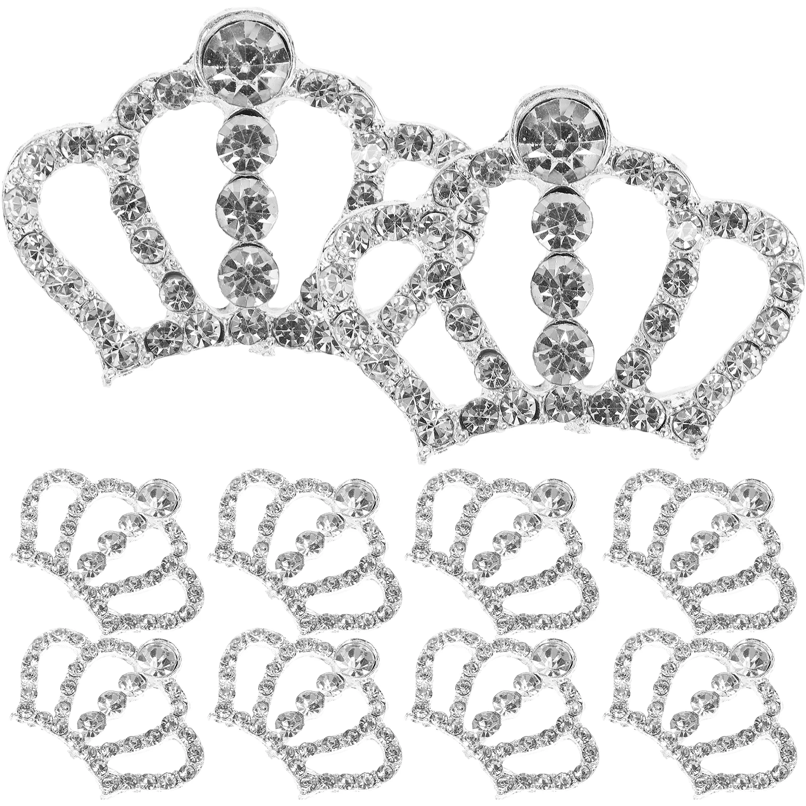 

10pcs Crown Shape Rhinestone Embellishments Diamond Craft Garment Bags Headband Gift Cellphone Decoration Storage