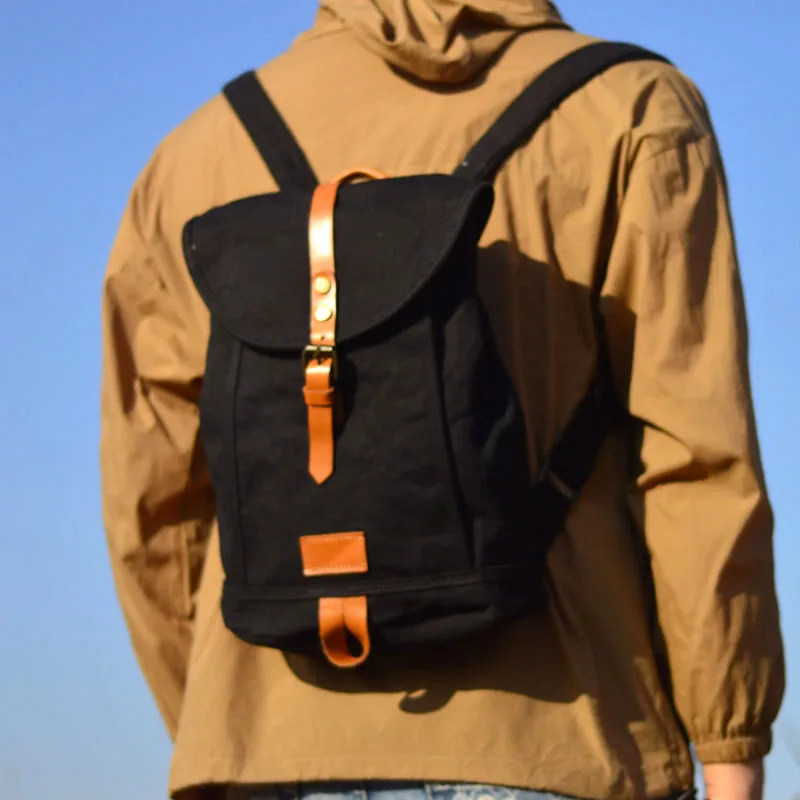 

AETOO Original retro backpack niche design Male backpack University birthday Department simple canvas backpack female bag