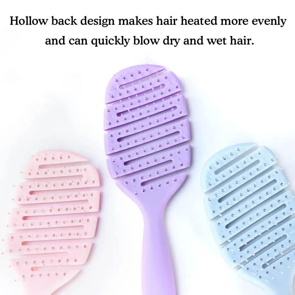 Wide Teeth Air Cushion Combs Women Scalp Massage Comb Hairdressing Hair Hollowing Brush Out Tool E5D3