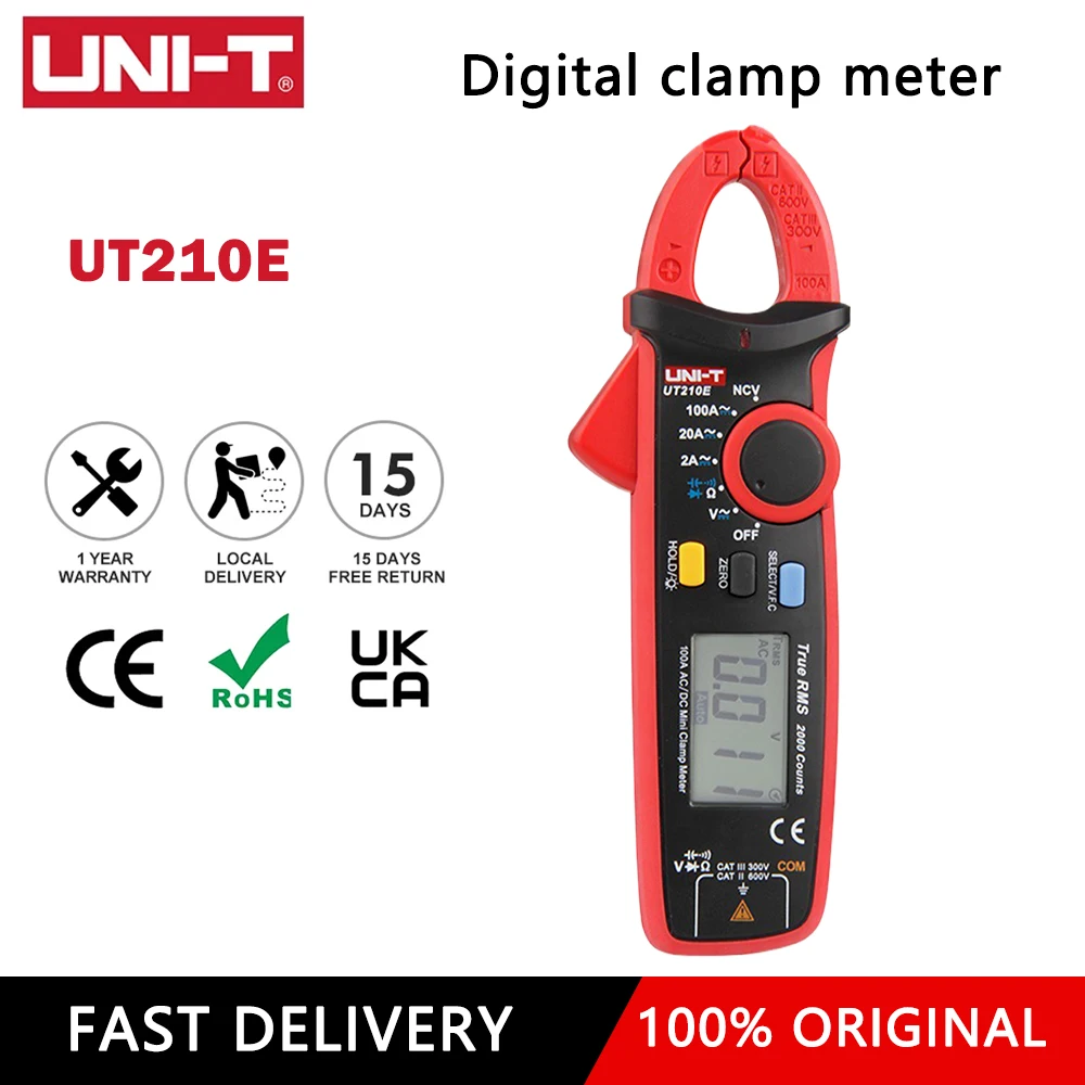 

UNI-T UT210E Clamp Meter True RMS Digital Multimeter Electrical Multi Tester Professional AC DC Current Pliers Ammeter