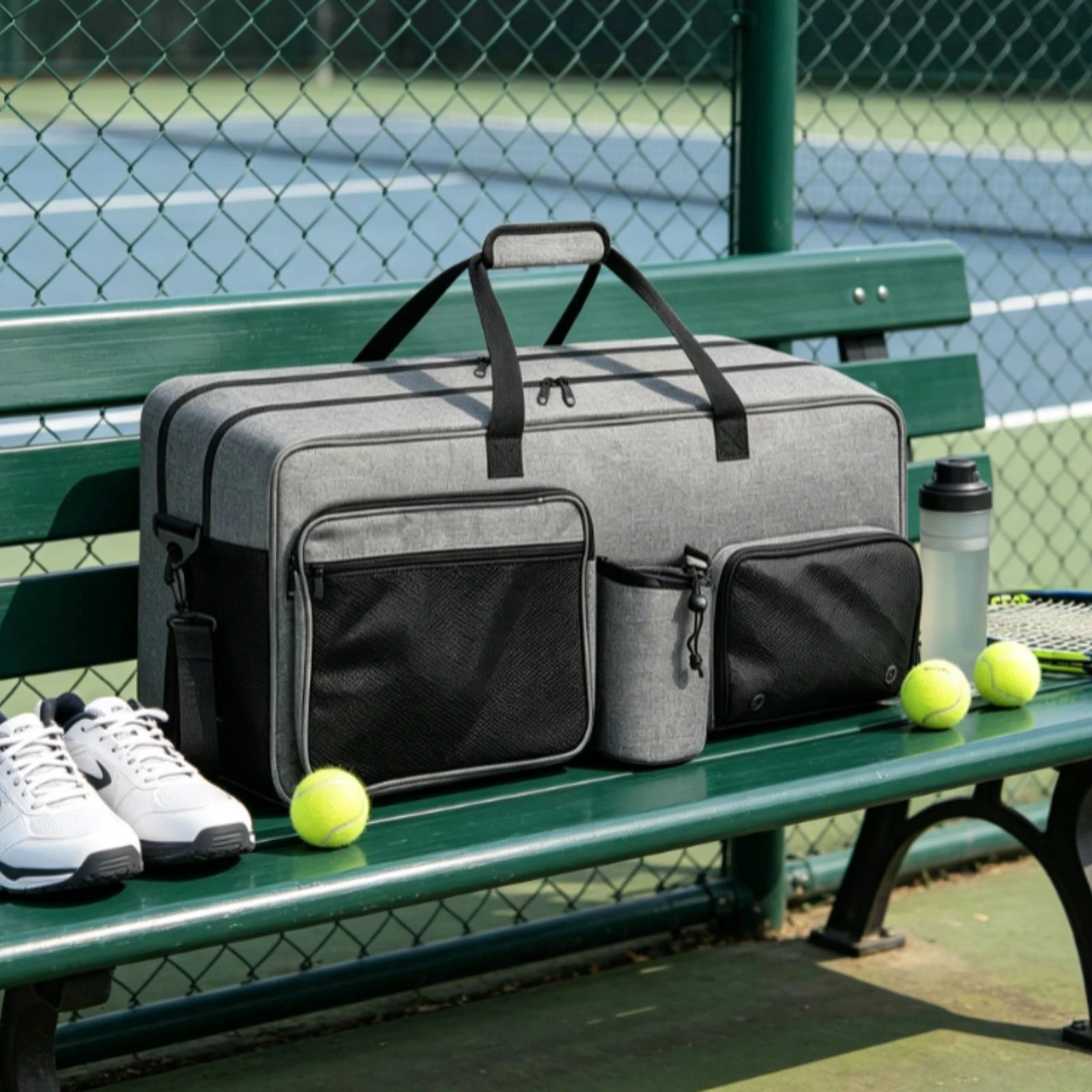 Tennis Racket Bag with Shoe Compartment Waterproof Bottom Tennis Bag with Shoe Compartment Organized Heavy Duty for Athletes
