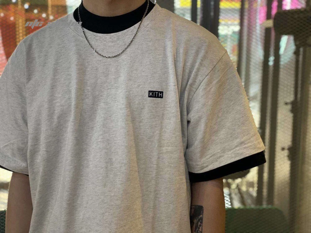 

Kith Lax Heavyweight Waed ort Sve T-irt New Color Couple Sle Cotton Youth Faion Casual round Ne Tee