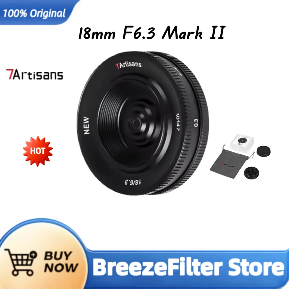 7artisans 18mm F6.3 Mark II UFO Objektiv APS-C Manuelles Objektiv für Fuji X Sony E Nikon Z M4/3 Mount Kameras spiegellose Kameras