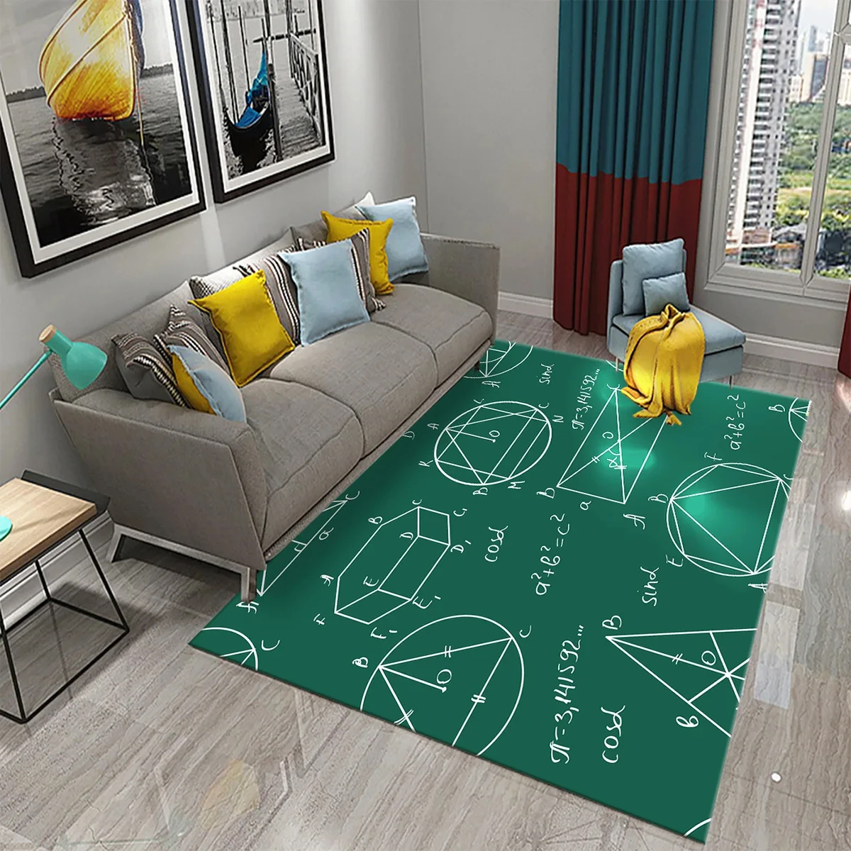 3D Mathematical Formula Carpet Creative Design Math Formula Mat Non Slip Floor Bathroom Kids Bedroom Door Rug Educational Carpet