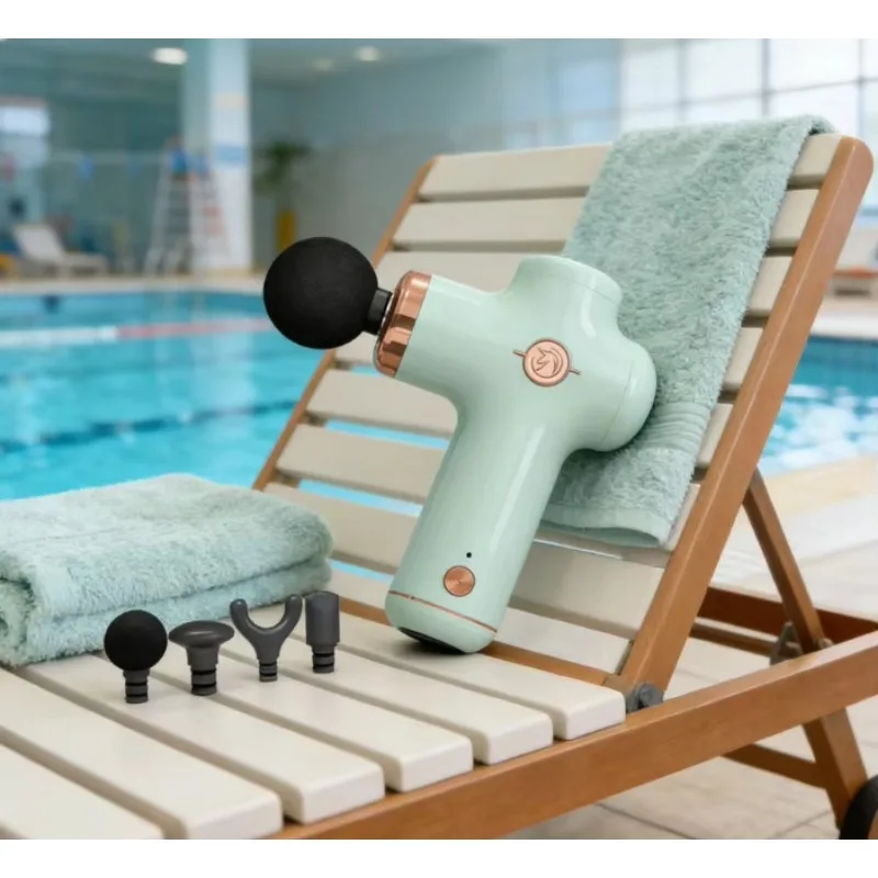 Handheld Mini Massage Gun With 4 Massage Heads USB Rechargeable Body Muscle Relaxation Small Portable Design