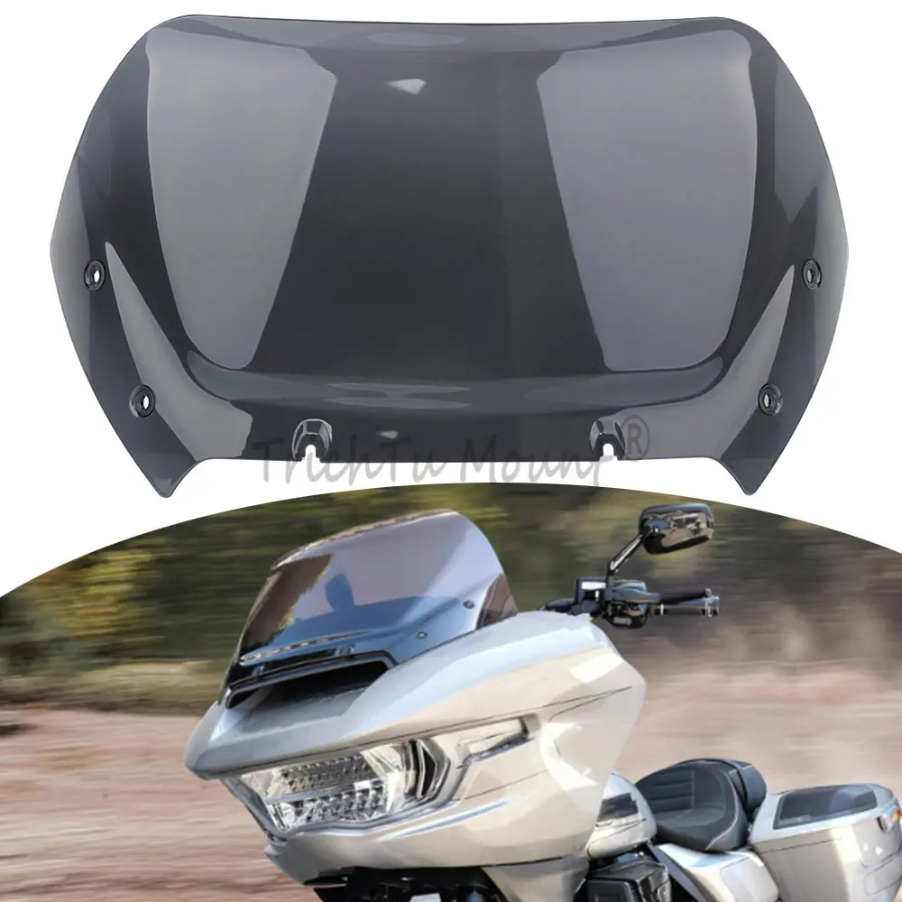 

12" Motorcycle Fairing Windshield Smoke Windscreen Wind Deflector For Harley Road Glide CVO ST FLTRX FLTRXSE FLTRXSTSE 2023+