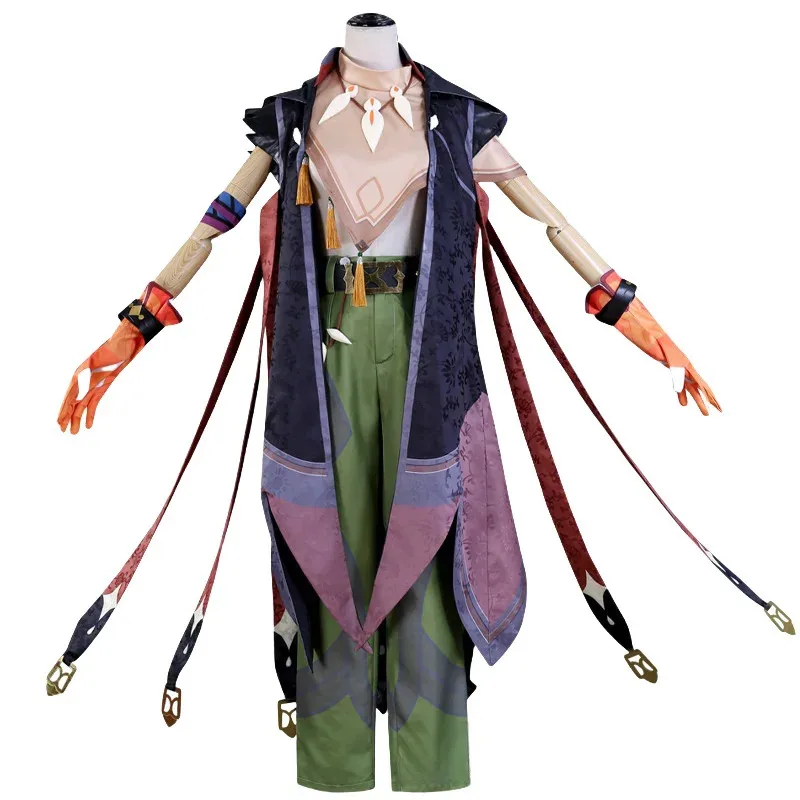 

Game Genshin Impact Razor Cosplay Costume Necklace Uniform Wig Anime Halloween Party Outfit Full Sets Wigsx;8'm6,