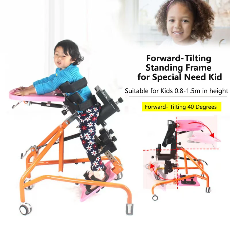 

HEDY SF04 Adjustable 40 Degrees Forward Titing Standing Frame Stander for 1-10 Years Disabled Paraplegic Hemiplegic Child Kid