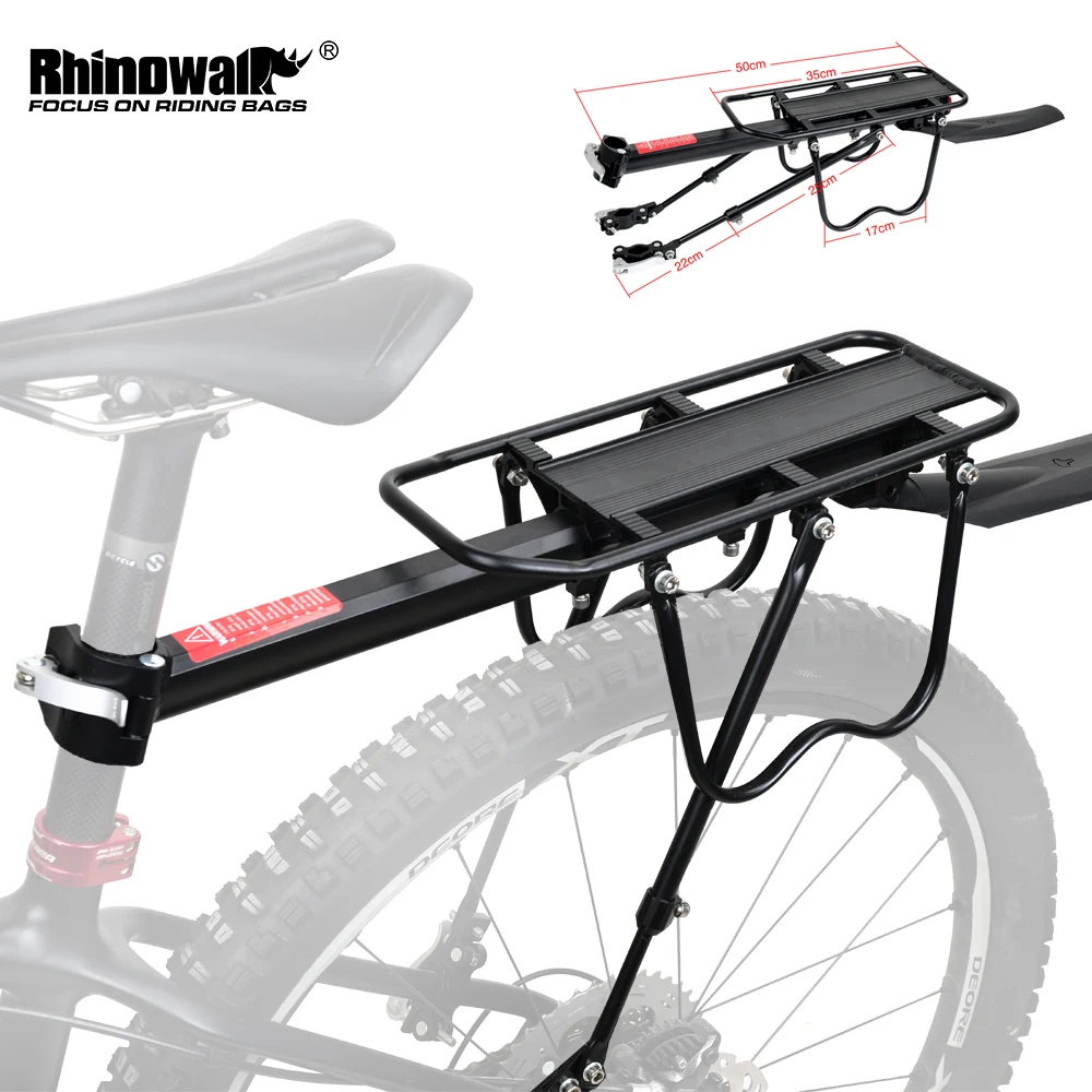 Rhinowalk Bicycle Luggage Carrier Cycling Seatpost Bag Holder Stand Cargo Rear Rack Shelf for 20-29 inch bike Pannier shelf