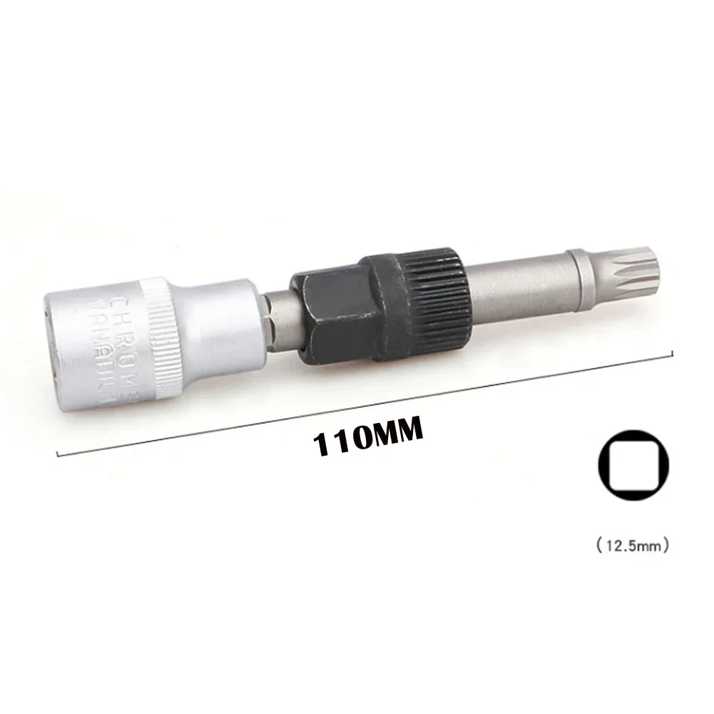 

Car Clutch Pulley Removal Tool Metal Replacement Socket Bit 1pcs Accessory Alternator Black+Silver High Quality