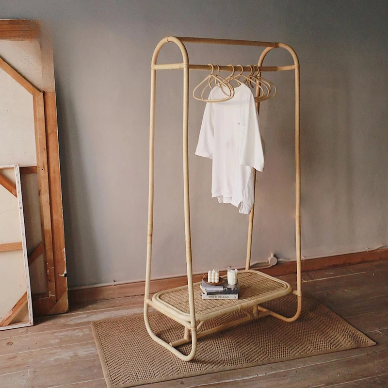 Vine weaving clothes rack, floor decoration rack, towel storage rack, multifunctional clothes rack for homestay bedroom