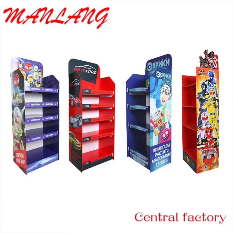 CustomRetail shop cardboard shelf floor display counter top packaging corrugated supermarket shelf display racks