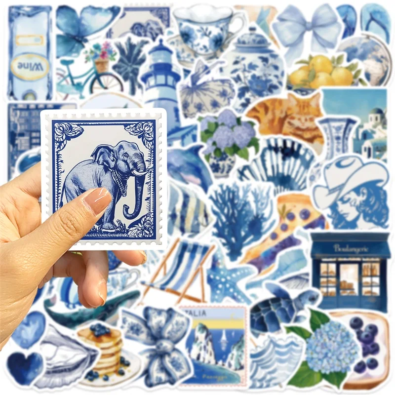 10/30/50 قطعة Kawaii INS الأزرق PVC لزجة ملصق الجمالية DIY بها بنفسك الديكور سكرابوكينغ لوازم المحاسبة اليدوية #6