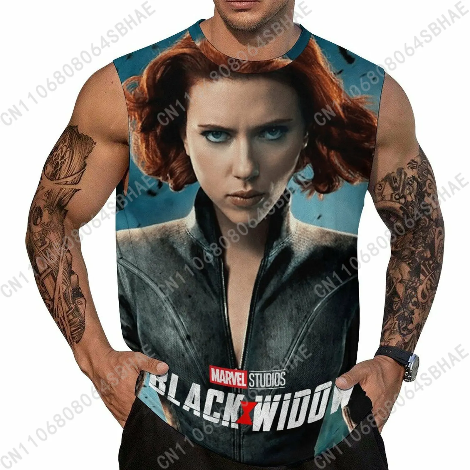 

Marvel Black Widow Custom Men's Sleeveless Shirt Personalized Tank Top Wear Summer Vest Tops Men Daily Use Cosplay