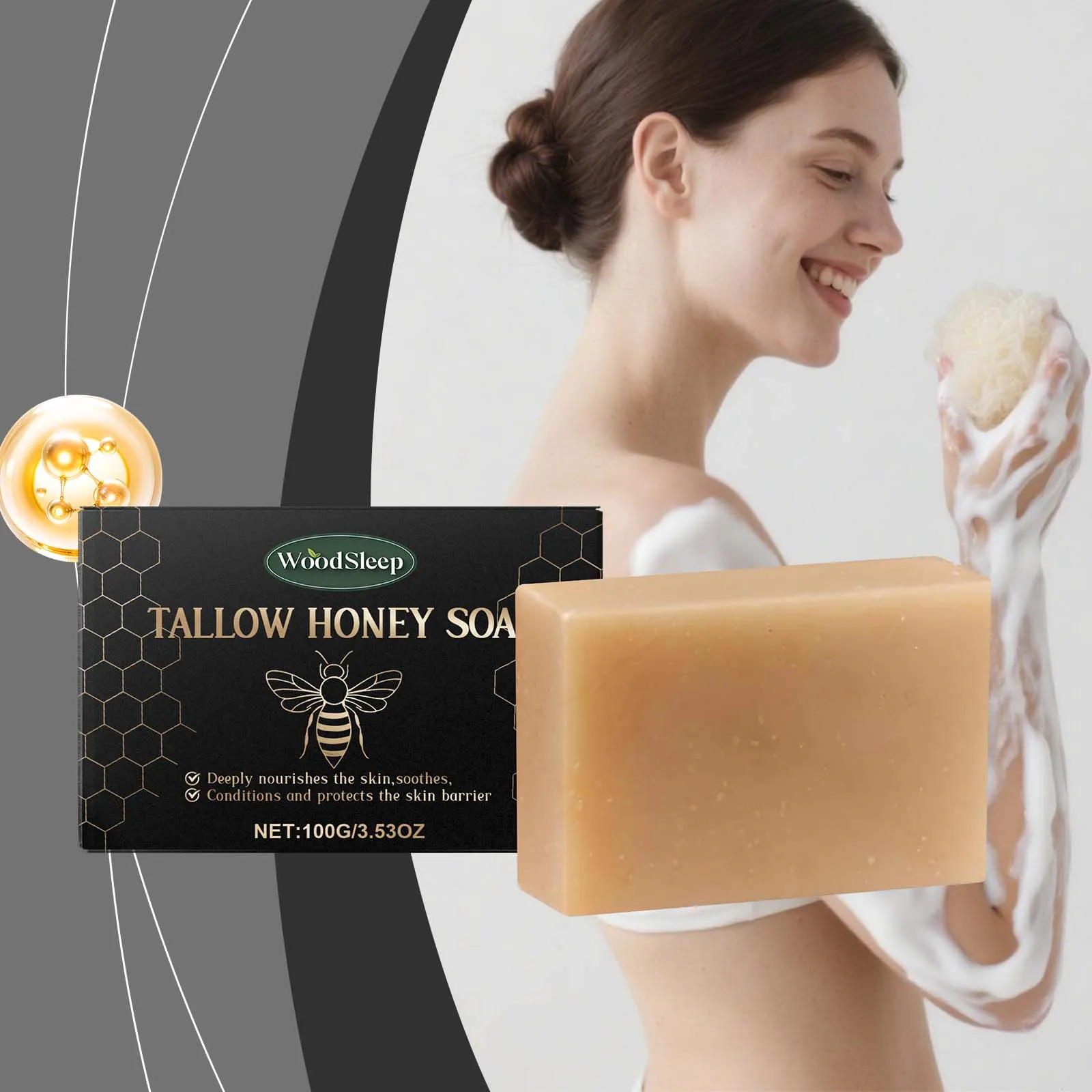 وودسليب طويل القليل والعسل بلسم الصابون بار السيطرة على النفط تنظيف الجسم لينة السلس حاجز الجلد تعزيز لحوم البقر قاعدة الصابون القامة #1